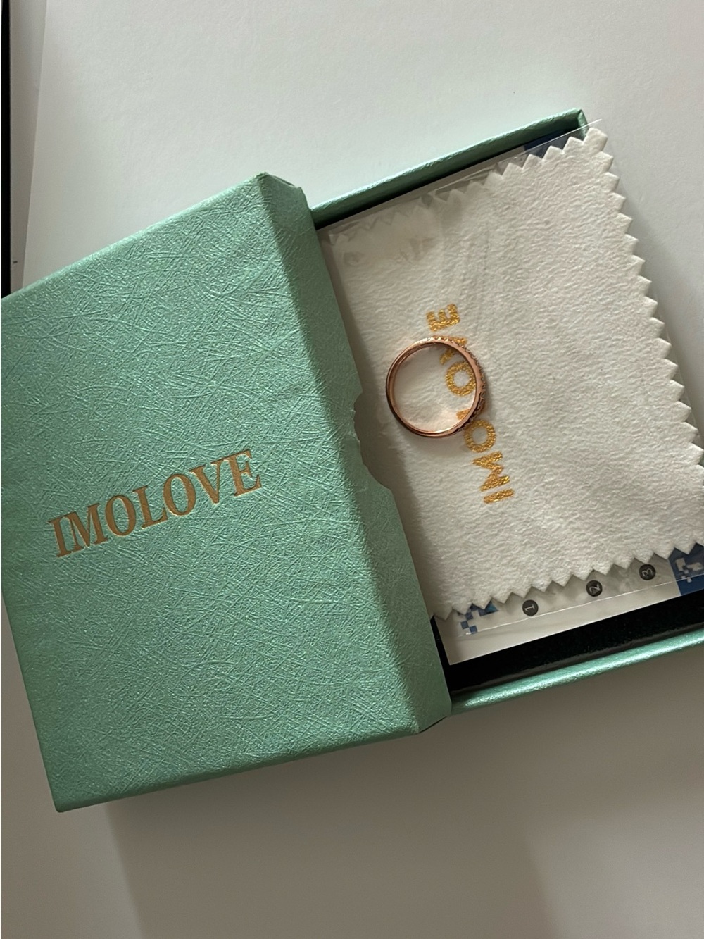 IMOLOVE Moissanite Wedding Band  925 Sterling Silver Rings with 18k Gold Plated